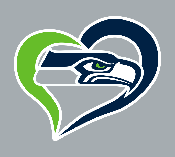 Seattle Seahawks Heart Logo iron on paper